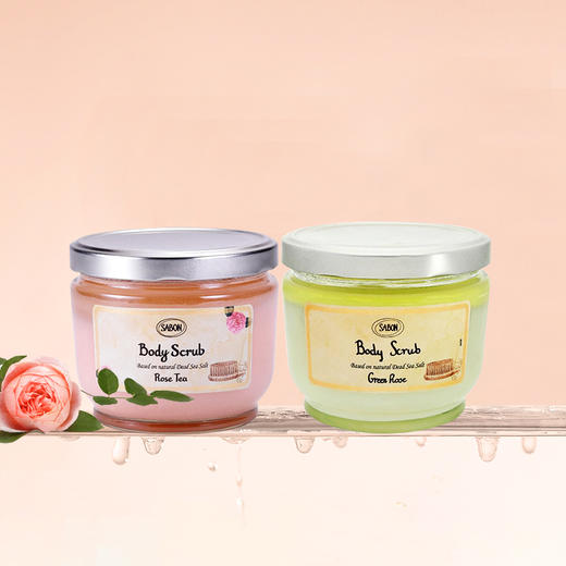 Sabon身体磨砂膏600g去鸡皮去角质玫瑰茶全身嫩白浴盐 商品图2