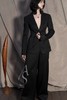 Oude Waag 黑色羊毛精裁修身西装 商品缩略图1