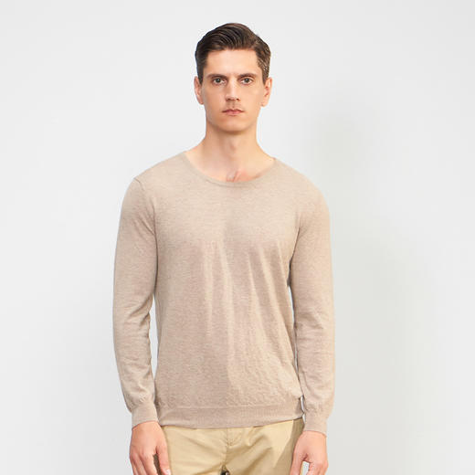 【小山羊绒内衣男士圆领C版腋下双层】METTE羊绒世家秋冬男圆领小山羊绒内衣轻薄纯色保暖毛衣 商品图2