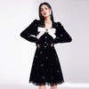 【孤品样衣，不退不换】  【烛光晚宴】气质女人味V领钉珠连衣裙 商品缩略图2