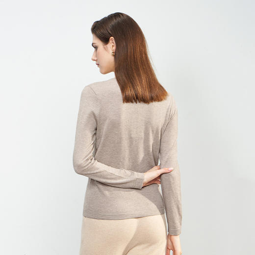 【小山羊绒内衣女士平面B版加大版】METTE羊绒世家秋冬女士羊绒内衣圆领纯色内搭保暖薄毛衣 商品图4