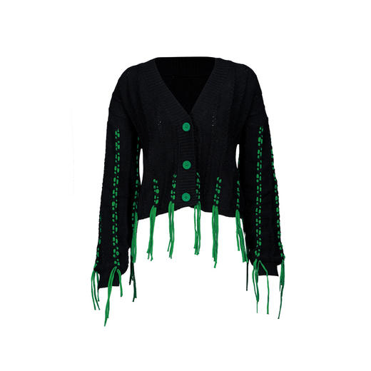 【升级版】杨老师同款 | 笑江南撞色流苏毛织外套 | 现货加急发 商品图9