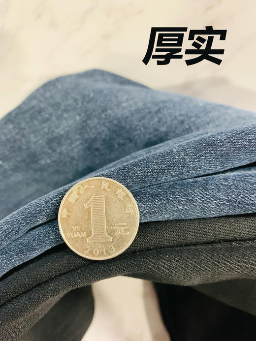 【百图lulu定制】【加厚北极绒小脚牛仔裤】高含棉量 保暖 显瘦 牛仔裤 商品图9