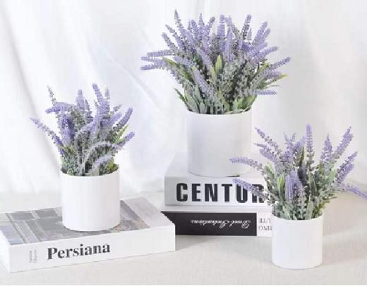 咋咔仿真花TMZ96087y1809-2 大号杯 植毛薰衣草 商品图0