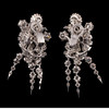 独角鹿西洋古董珠宝首饰18k白金纯银镶嵌钻石花卉流苏耳坠耳饰 商品缩略图4