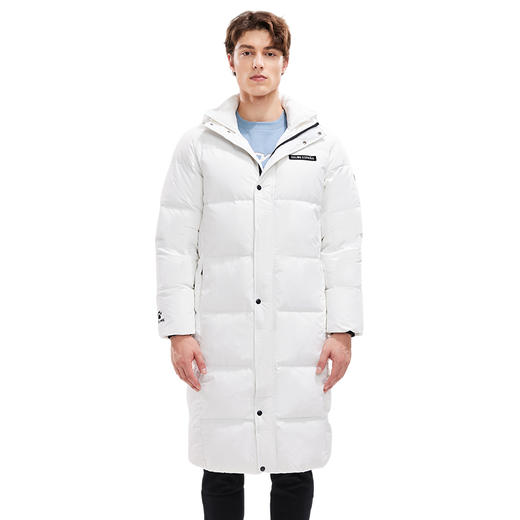 卡尔美冬季运动羽绒服过膝防寒鸭绒大衣长款连帽情侣运动厚外套9247YR1025 商品图7