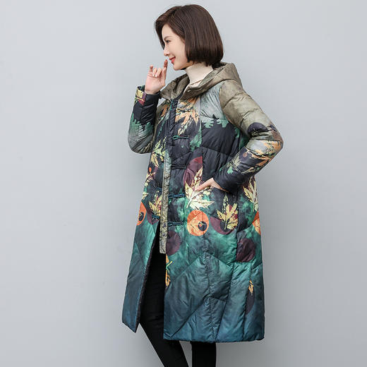 复古民族风，百搭大花时尚长款厚羽绒服HR-YIZX8321 商品图1