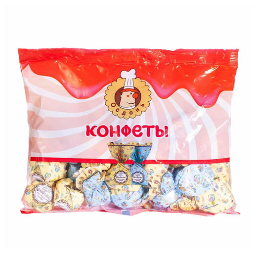 【中欧班列精选】WWJ俄罗斯巧克力糖 原装进口俄小淼牛奶布丁/伊娜巧克力/小黄猫巧克力夹心糖果 500g/袋 商品图4