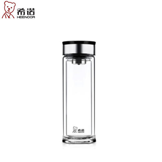 希诺   双层玻璃杯  XN-6902 枪灰 360ml 商品图1