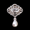 独角鹿西洋古董欧洲黄金底铂金镶嵌钻石天然珍珠吊坠花环造型胸针 商品缩略图0