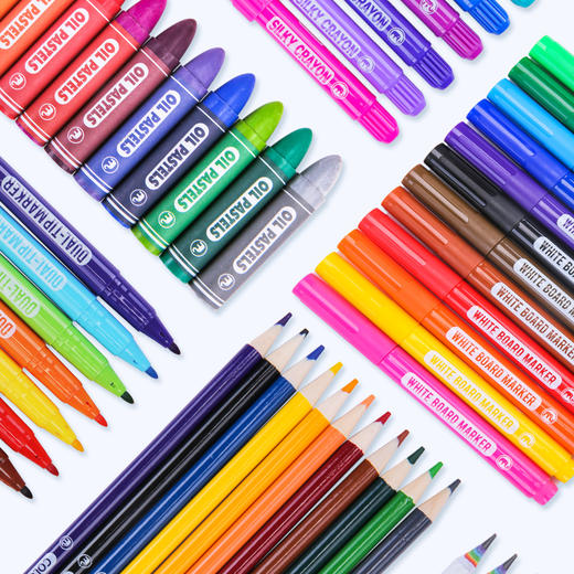 mobee儿童水彩笔画笔礼盒蜡笔画画工具小学生绘画套装 商品图3