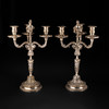独角鹿西洋古董摆件法国路易⼗六⻛格四枝单枝可变换镀银烛台一对 商品缩略图0