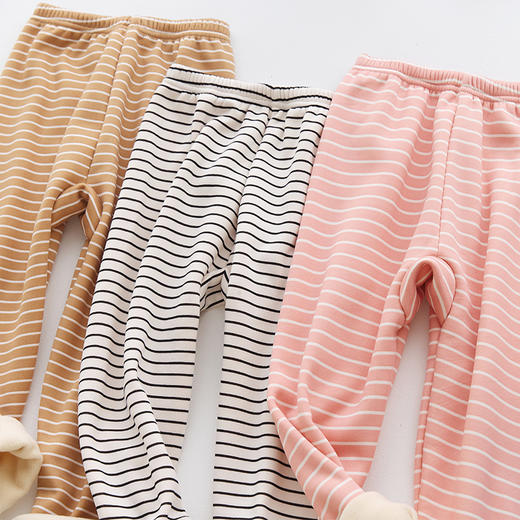 秋冬新款男女童裤子加绒裤保暖中大童加厚秋冬裤子条纹保暖裤 商品图7