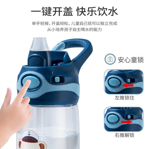 泰福高（TAFUCO） 儿童水杯 大容量儿童运动吸管杯 580ml 商品图3