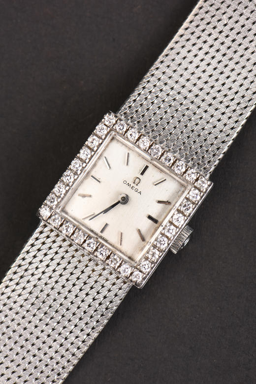 独角鹿西洋古董瑞士钟表世家品牌18K白金镶嵌钻石古董女士腕表 商品图3