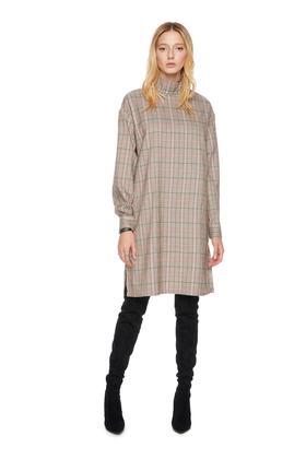 SUMMER & SAGE 格纹高领连衣裙 5068