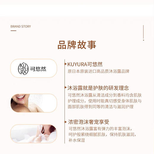 【限时专享】日本可悠然美肌沐浴露持久留香沐浴露550ml 商品图4