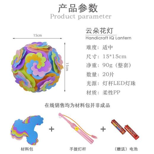 DIY春节元宵塑料手工花灯手提投影灯笼儿童环保玩具手持跑马灯笼 商品图2