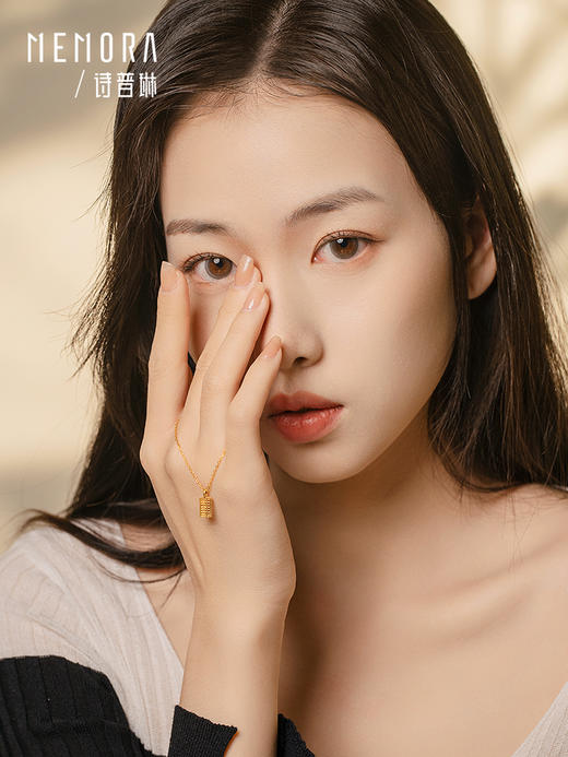 新中式如意算盘吊坠 黄金足金小算盘挂坠国潮风礼物MEMORA诗普琳HPE13901（线上专供） 商品图8