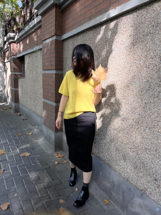 Puree｜#1967 short sleeves cashmere TOP 羊绒短袖针织上衣 [白 / 驼 / 绿 / 蓝 / 黄] 商品图6