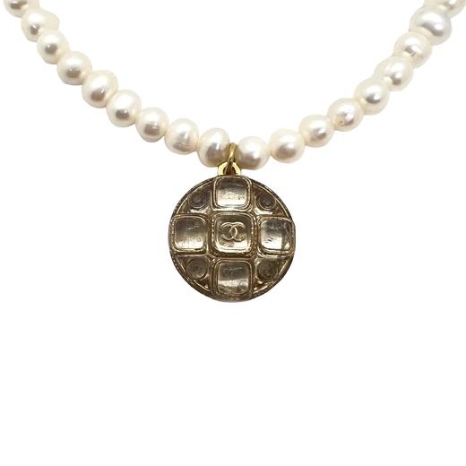 订购6周到｜Gigi Paris-Chanel-玻璃 中古纽扣 珍珠 项链［法国设计师］ 商品图1