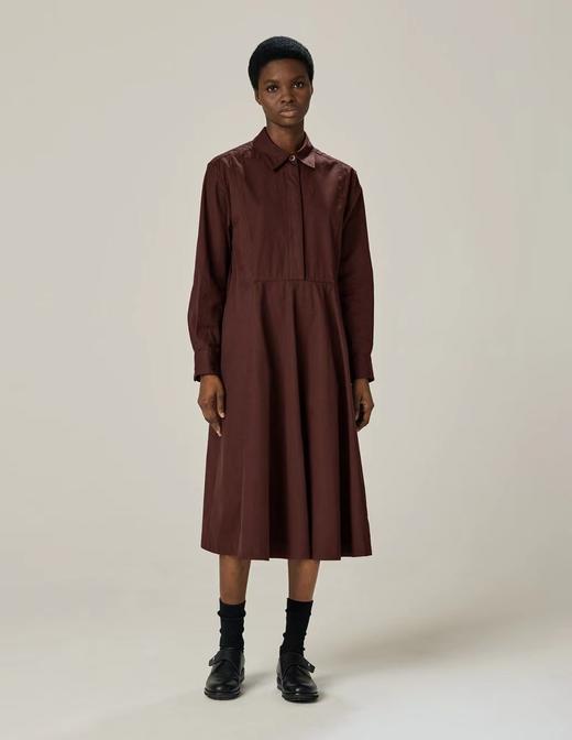 Margaret Howell  霁红色/森林绿长袖连衣裙 商品图3