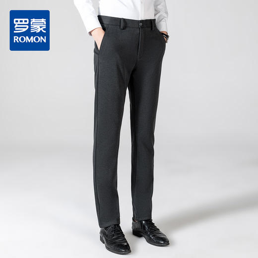 【热卖款】罗蒙秋冬新品厚款休闲裤男士商务休闲基础百搭直筒长裤子男 商品图0