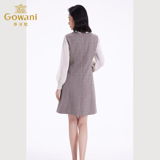 乔万尼连衣裙女新款秋冬小香风修身设计中长羊毛裙EF4E235 商品图4