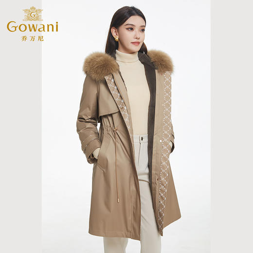 乔万尼派克服女冬中长款新款时尚简约保暖抽绳设计EF4N211 商品图2