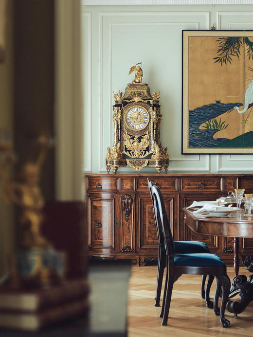 国内现货独角鹿西洋古董拿破仑三世古典人物铜鎏金布勒镶嵌座钟 商品图1