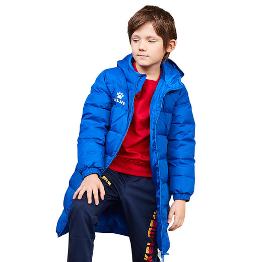 kelme卡尔美 儿童运动羽绒服男女连帽保暖长款足球训练外套男童 商品图0