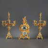 独角鹿西洋古董摆件洛可可风格铜鎏金雕饰珐琅座钟烛台三件套 商品缩略图0