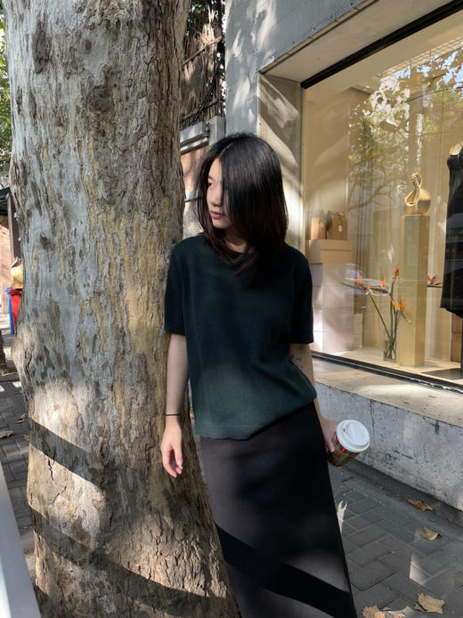 Puree｜#1967 short sleeves cashmere TOP 羊绒短袖针织上衣 [白 / 驼 / 绿 / 蓝 / 黄] 商品图5