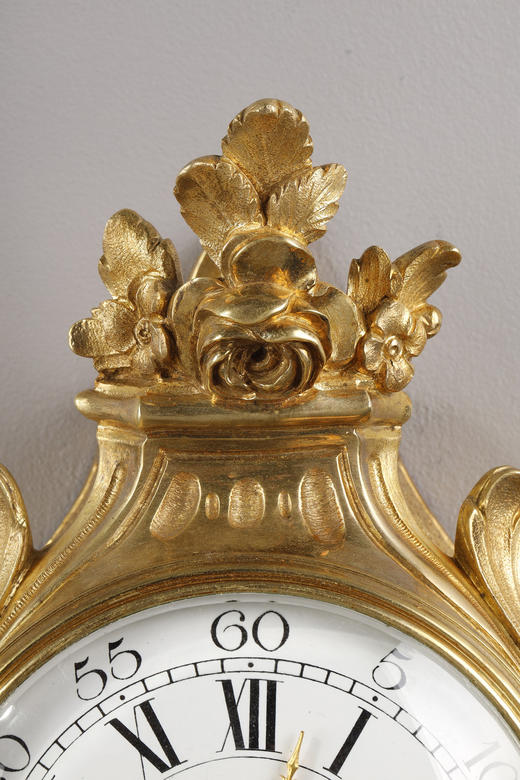 独角鹿西洋古董1880年代法国出品路易十五风格铜鎏金挂钟 商品图2