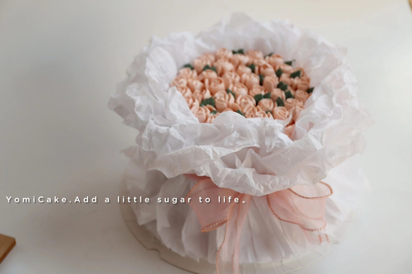 ins风雪梨纸奶油花束蛋糕💐