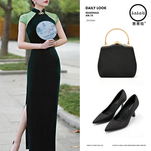 芭芭拉金丝绒优雅显瘦旗袍 商品图1