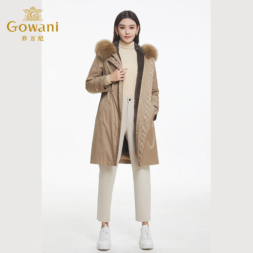 乔万尼派克服女冬中长款新款时尚简约保暖抽绳设计EF4N211 商品图3