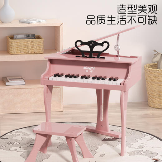 【铭塔】儿童木质钢琴玩具带翻盖 商品图1