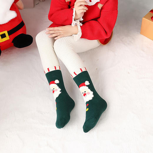 【圣诞礼盒毛圈袜】新品秋冬圣诞中筒袜 男女童棉袜卡通加厚保暖儿童袜 商品图2