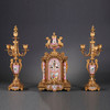 【已售】独角鹿西洋古董法国出品手绘瓷画铜鎏金装饰座钟烛台三件套 商品缩略图0