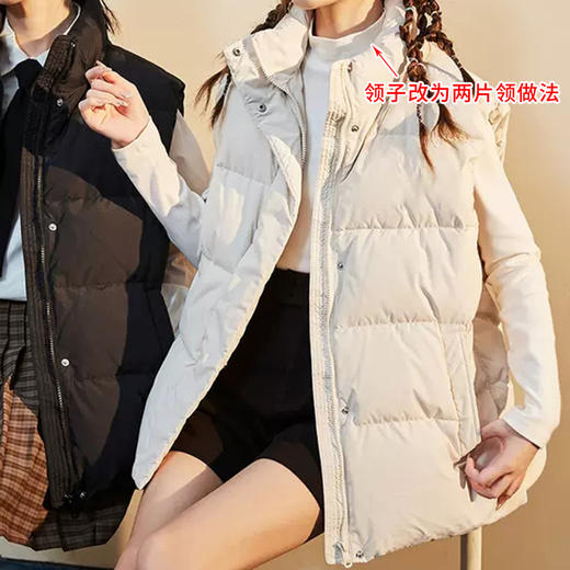 裁缝学苑AQ136新款女羽绒服马甲纸样女装 立领短款背心服装打板图 商品图2