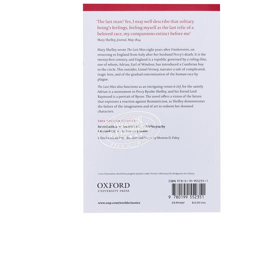 【中商原版】The Last Man (Oxford World's Classics) 英文原版 牛津世界经典系列：最后一个男人 Mary Wollstonecraft Shelley 商品图1