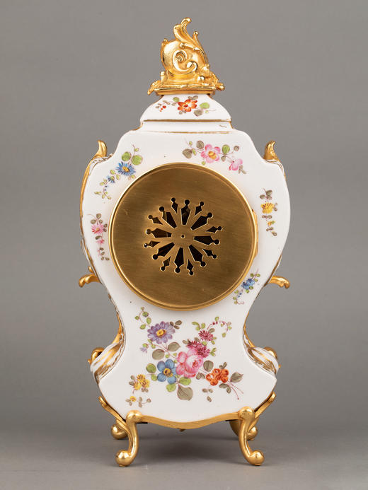 独角鹿西洋古董1900年代法国出品手绘丘比特陶瓷鎏金青铜陶瓷座钟 商品图4