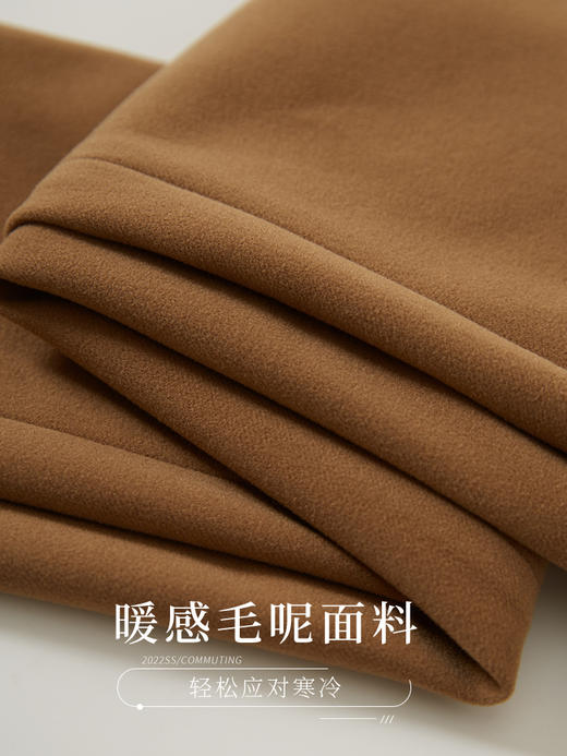 【专属特惠】熙世界暖感毛呢裤子女九分秋冬新款高腰显瘦小个子直筒休闲裤 商品图2