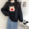 加绒卫衣宽松韩版慵懒风圣诞节喜庆可爱卡通少女显白刺绣 商品缩略图2