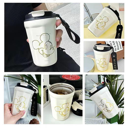 GERM格沵迪士尼保温杯米奇菱形咖啡杯新款杯子男女生高颜值随行水杯 商品图3