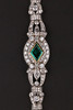 独角鹿西洋古董装饰艺术时期铂金镶嵌钻石哥伦比亚祖母绿手链手镯 商品缩略图1