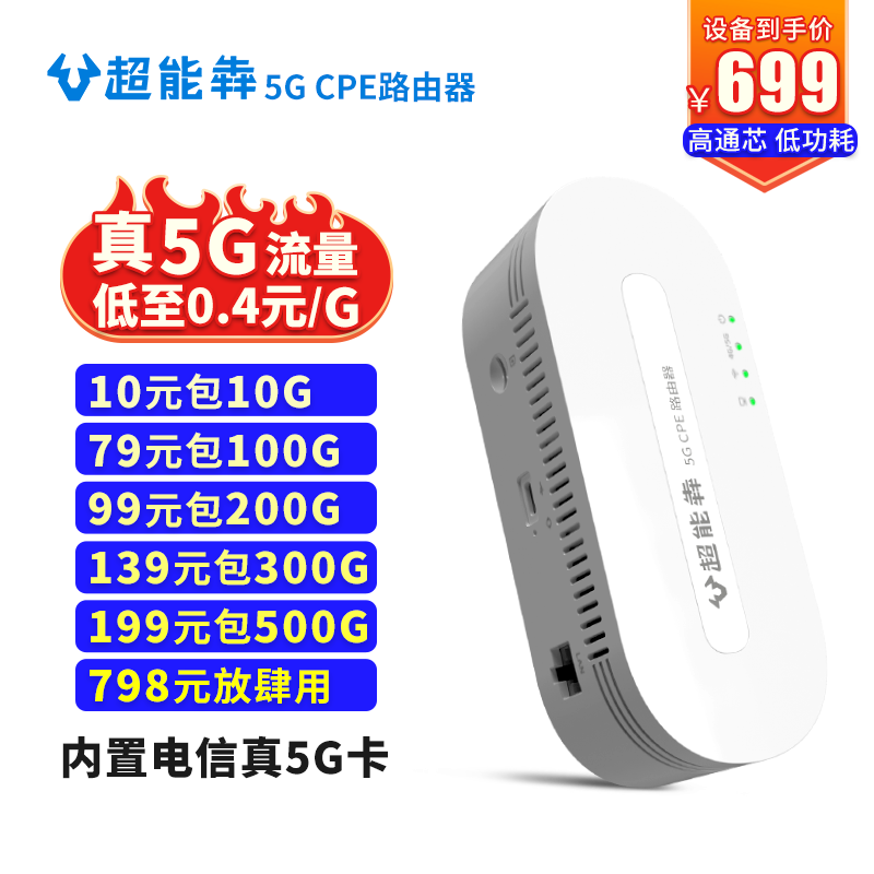 超能犇【5G移动路由器】 CPE 千兆网口WIFI热点5G