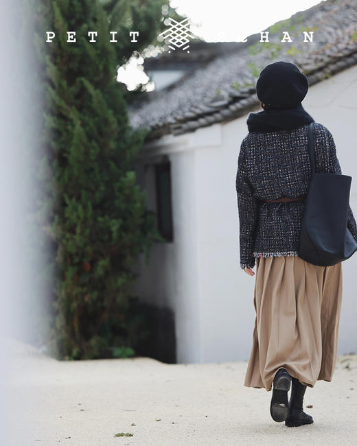 PETIT SCHAN小闪 CLO#122 Autumn dance秋舞 日本进口羊毛混纺面料法式经典压褶百褶裙 商品图3