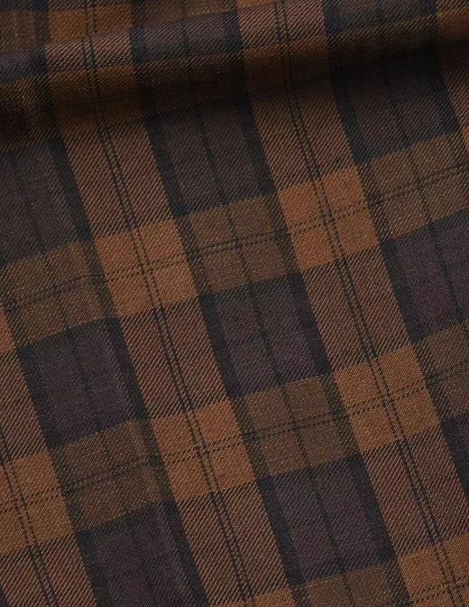 Margaret Howell  烟草棕格纹dormeuil双褶直筒裤 商品图8